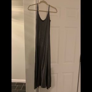 Ya black and grey stripped maxi dress